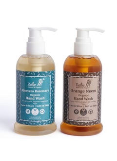 Rustic Art Organic Hand Wash | Orange Neem & Aloe Vera Rosemary | Natural, Vegan | Non-Drying, Hydrating | For All Skin Types | 250Ml (Pack Of 2)  - Image 1