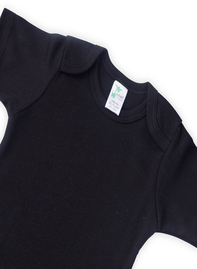 Laughing Giraffe Baby Blank Short Sleeve Unisex One Piece Bodysuit (6-12 Months, Black) - Image 2