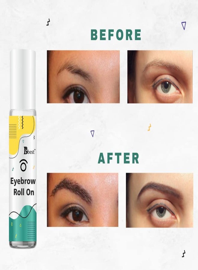 BBEST Eyebrow Growth Roll-On Serum - Brow Hair Growth & Volume Booster - 10ml with Castor Oil, Coconut Oil, Vitamin E for Dense Eyebrows - Image 5