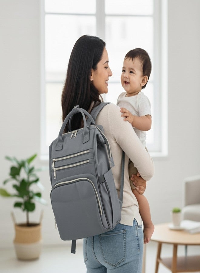 أو بيبي حقيبة حفاضات الأطفال من أوبابي واسعة/متعددة الجيوب/حقيبة ظهر للحفاضات/عصرية/مقاومة للماء/ذات سعة كبيرة/متينة/حقيبة ظهر للأمومة/حقيبة حمل واسعة لتنظيم مستلزمات الطفل بسهولة. - Image 4