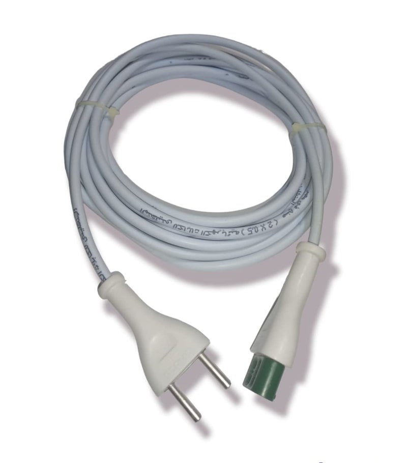 ShaheenLight 5M White Male-Male Power Cord, 3-Prong Type G, 1.2kW, 500g, Indoor, Fans, TV, Laptops