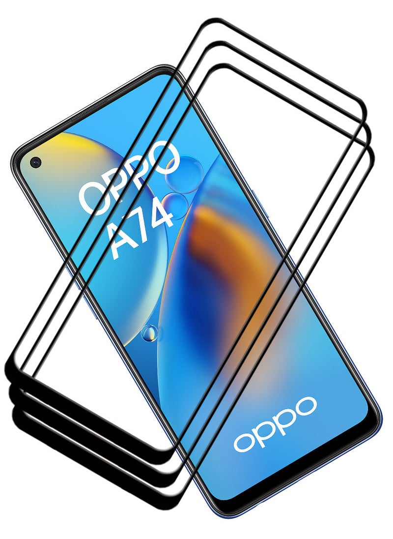 ACLIX 3 Pieces Antistatic ESD Dustproof Premium Quality High Definition Tempered Glass Screen Protector Designed For Oppo A74 - Image 1