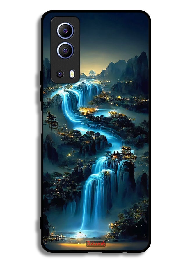 Tolwak Vivo Y72 5G Protective Case Cover Waterfall Art - Image 2