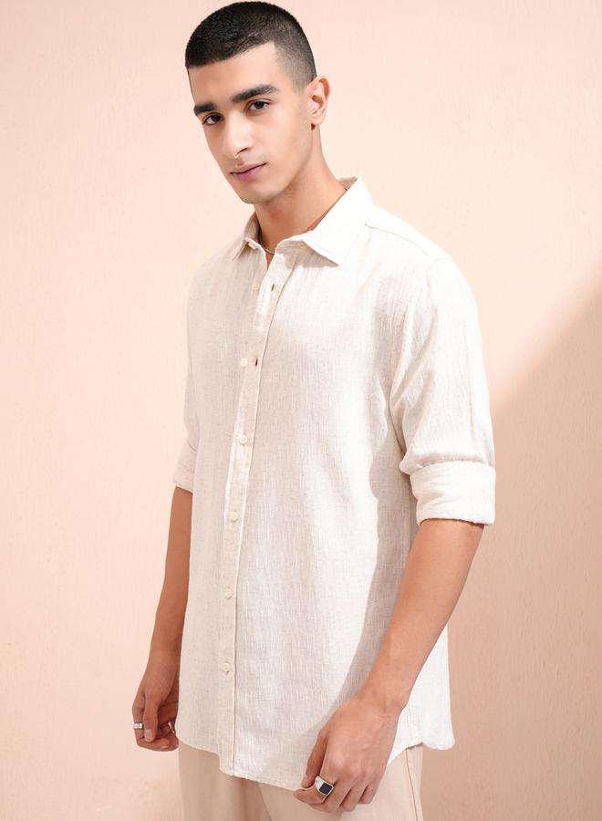 HIGHLANDER Textured Regular Fit Collared Shirt - Image 4