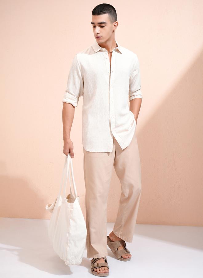 HIGHLANDER Textured Regular Fit Collared Shirt - Image 2