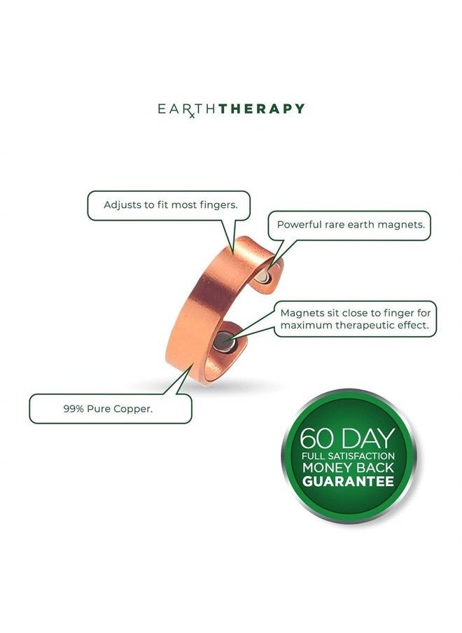 EARTH THERAPY - , The Original Pure Copper Magnetic Ring for Men and Women - Adjustable Sizing - Image 1