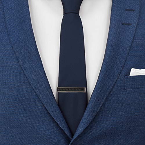 Merit Ocean Men Tie Bar Clip 2.2"Inches Brass Gun-black Plated Carbon Fiber Regular Fashion Tie Bar Clips (Gun black) - Image 2