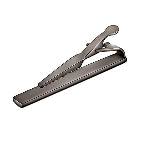 Merit Ocean Men Tie Bar Clip 2.2"Inches Brass Gun-black Plated Carbon Fiber Regular Fashion Tie Bar Clips (Gun black) - Image 4