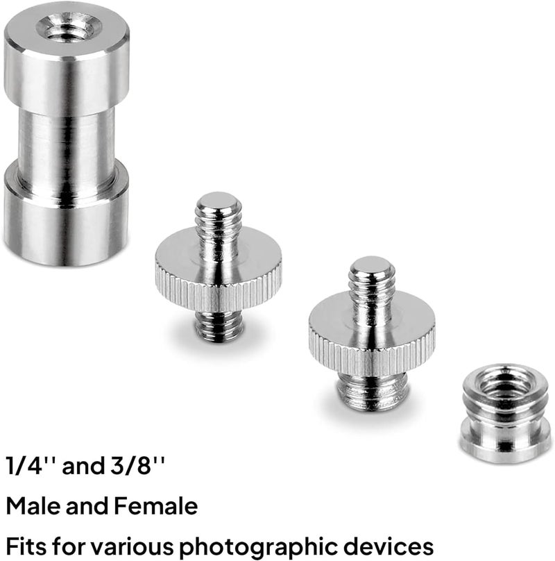 AngelReally Standard Metal Male Convertor Threaded Screw Adapter Spigot Stud for Studio Light Stand, Hotshoe/Coldshoe Adapter, Ball Head, Wireless Flash Receiver, Trigger (20 PCS Camera Screws Mount Set) - Image 3