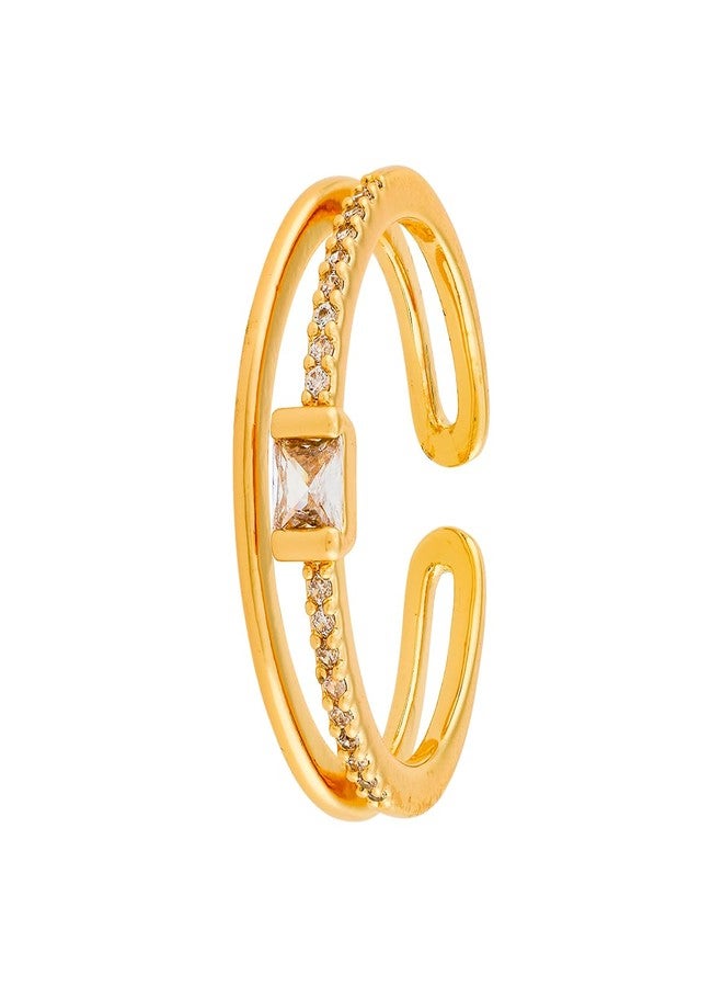 KUSHAL'S Fashion Jewellery White Gold Polished Copper Trendy Zircon Finger ring, Best for Casual Wear & Special Occasion - 455129 - Image 3