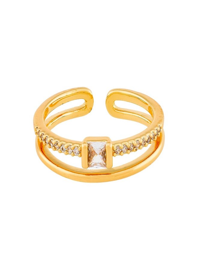 KUSHAL'S Fashion Jewellery White Gold Polished Copper Trendy Zircon Finger ring, Best for Casual Wear & Special Occasion - 455129 - Image 4