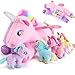 gnomantic 5 Pieces Unicorn Stuffed Animals 1 Mommy Stuffed Unicorn with 4 Babies Unicorns Gifts for Girls Ages 38 Unicorns Plush Toys for Christmas Valentines Birthday Gifts Pink Purple - Image 2