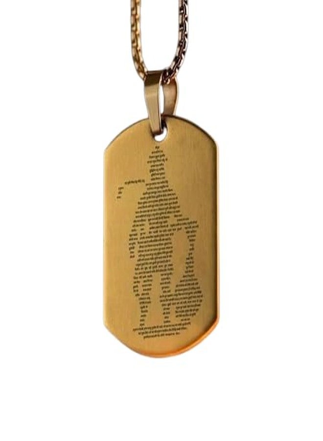 Fliptic Hanuman Chalisa Micro-carved Tag Stainless Steel Necklace for Men | Locket and Pendant for Men and Guys | Hanuman with Chain (Gold) - Image 1
