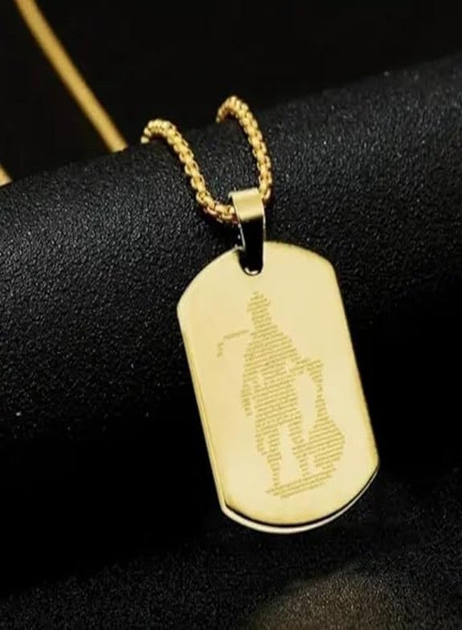 Fliptic Hanuman Chalisa Micro-carved Tag Stainless Steel Necklace for Men | Locket and Pendant for Men and Guys | Hanuman with Chain (Gold) - Image 2