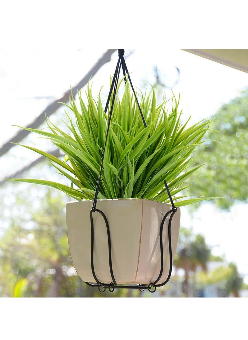 Hihonor - 10pcs Artificial Grass Plants Fake Bushes Artificial Shrubs Artificial Fake Grass Plant Faux Wheat Grass for Outdoor UV Resistant Plastic Greenery Plants (Green) - Image 1