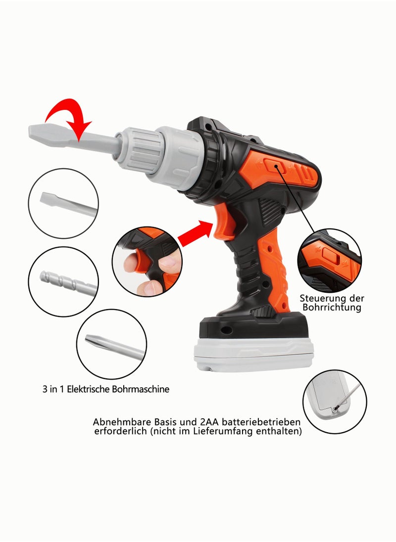 ASIV - Kids Toolbox with Electric Toy Drill Angle Grinder Various Toy Tools Pretend Play Tools Toys Suitable for 3 4 5 6 7 8 9 10+ - Image 1