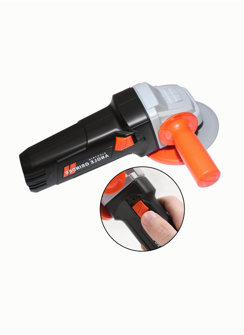 ASIV - Kids Toolbox with Electric Toy Drill Angle Grinder Various Toy Tools Pretend Play Tools Toys Suitable for 3 4 5 6 7 8 9 10+ - Image 1