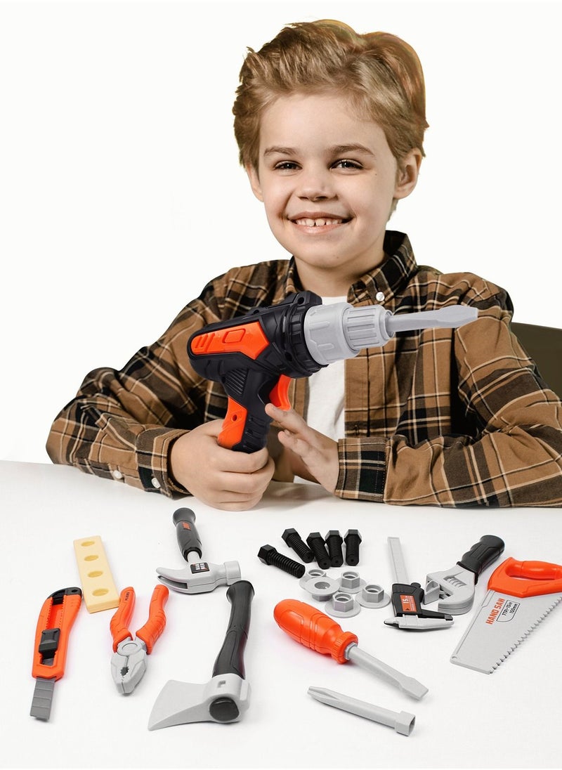 ASIV - Kids Toolbox with Electric Toy Drill Angle Grinder Various Toy Tools Pretend Play Tools Toys Suitable for 3 4 5 6 7 8 9 10+ - Image 1