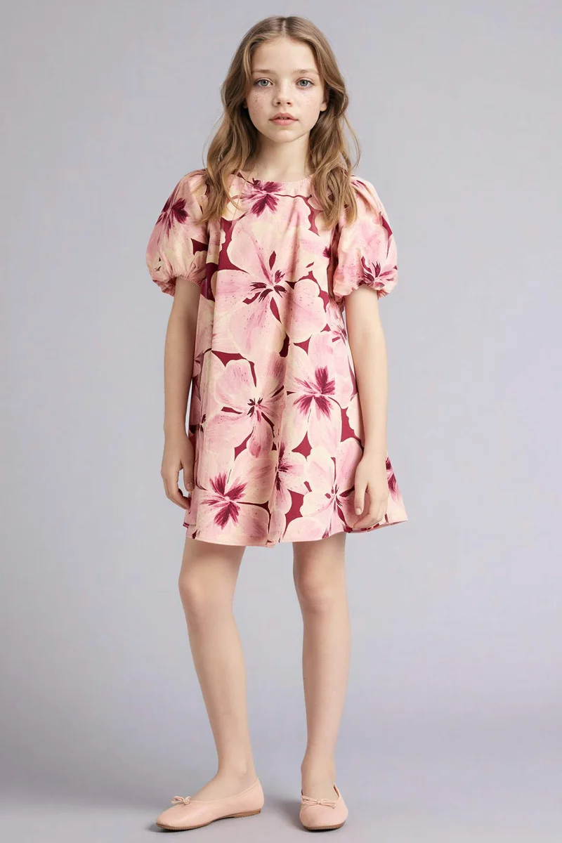 ديفاكتو Girl Regular Fit Short Sleeve Woven Dress