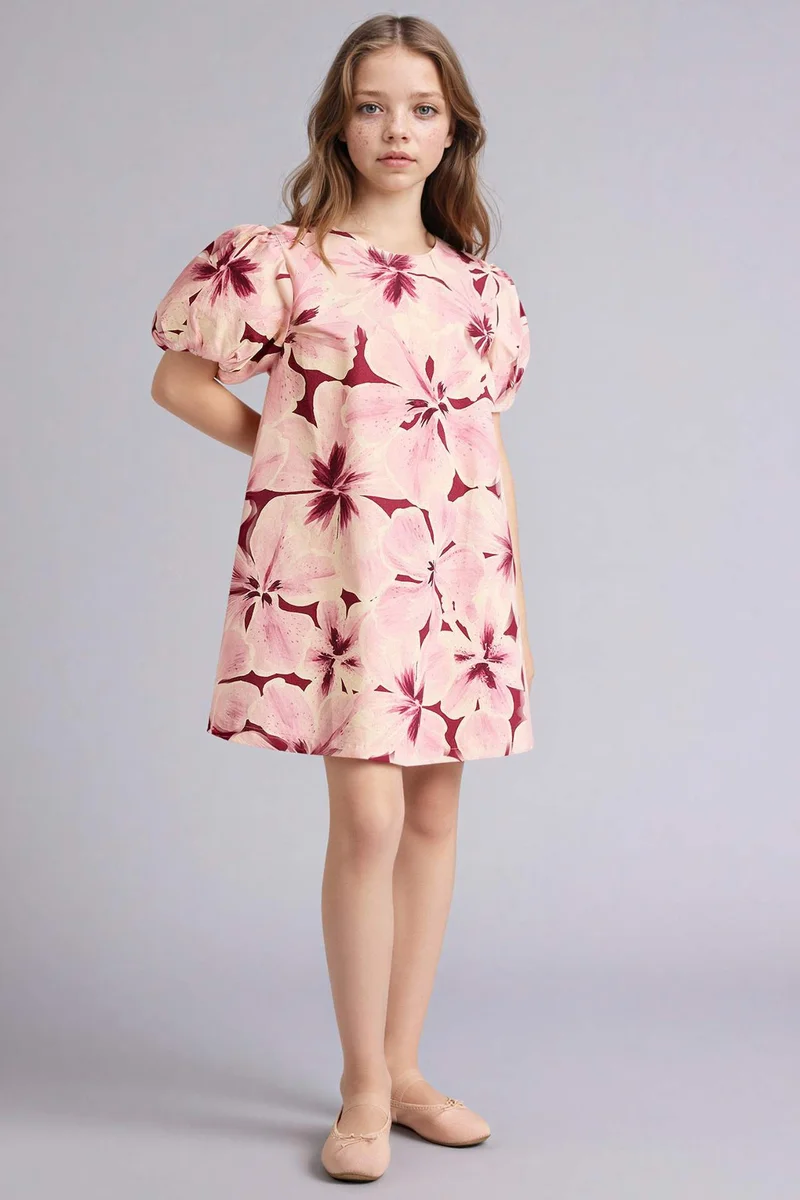 ديفاكتو Girl Regular Fit Short Sleeve Woven Dress
