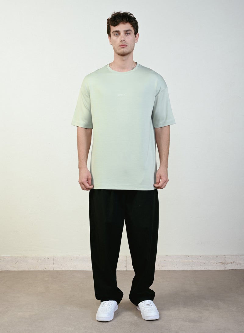 Marrakech Short Sleeves Round Neck T-Shirt for Men – Light Green - Image 1