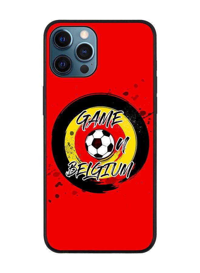 Stylizedd Rugged Black edge case for Apple iPhone 12 Pro Slim fit Soft Case Flexible Rubber Edges Anti Drop TPU Gel Thin Cover - Game on Belgium - Image 1