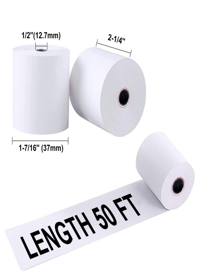 Tapsin 2-1/4'' x 50' Thermal Receipt Paper (100 Rolls), Fits 58mm Thermal POS Printers, Premium Quality, Biodegradable, White, Coated - Image 2