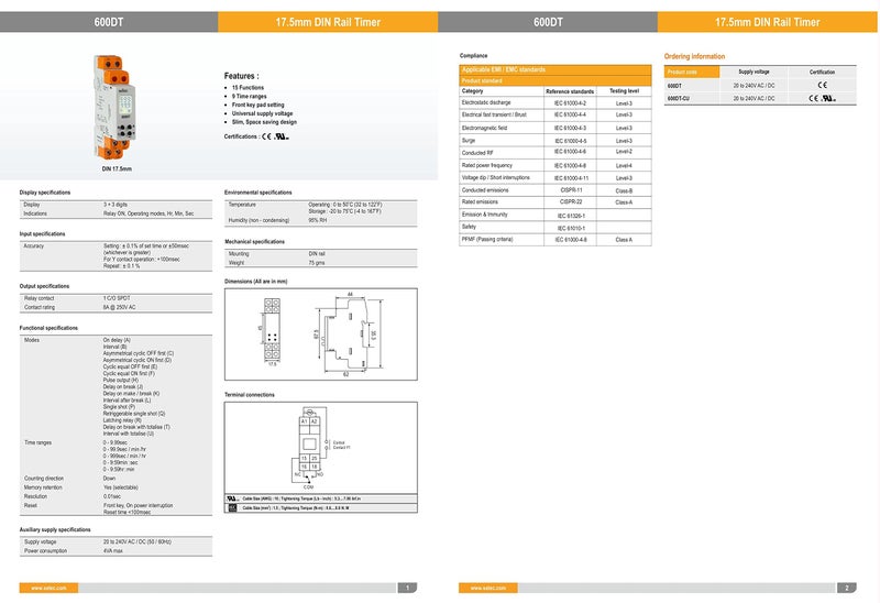 Selec 600DT Din Rail Digital Timer - Image 4
