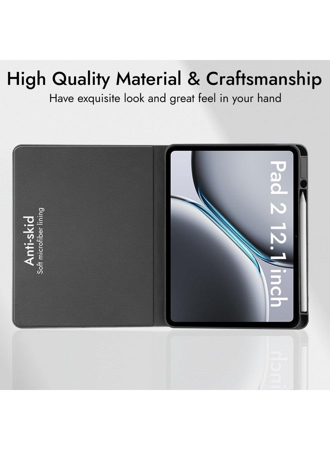 روبوستريون جراب Robustrion Cover Case لجهاز OnePlus Pad 2 مقاس 12.1 بوصة، جراب بنمط غزال لجهاز OnePlus Pad 2 مع حامل قلم مقاس 12.1 بوصة [دعم السكون التلقائي] - أسود - Image 5