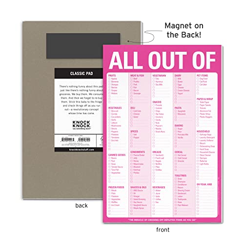 Knock Knock All Out Of Pad Grocery List Note Pad, 6 x 9-inches (Pink) - Image 2