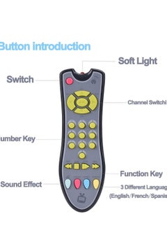 KASTWAVE Musical TV Remote Control Toy with Light and Sounds, Language Development Toy from Number 0-9 in English, French, Spainsh  - Image 5