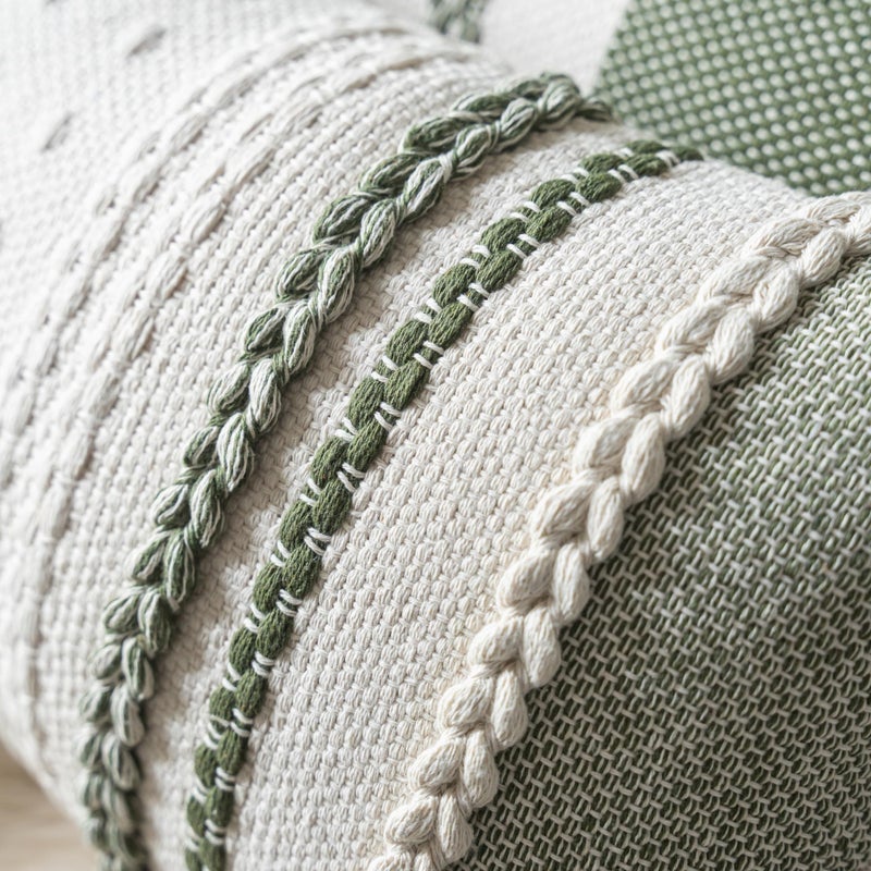 Cethom Boho Throw Pillow Covers 12x20 Inch Set of 2, Green Textured Decorative Couch Pillow Cases for Farmhouse Home Decor, Accent Cushion Cover for Sofa, Bed, Living Room, Bedroom - Image 5
