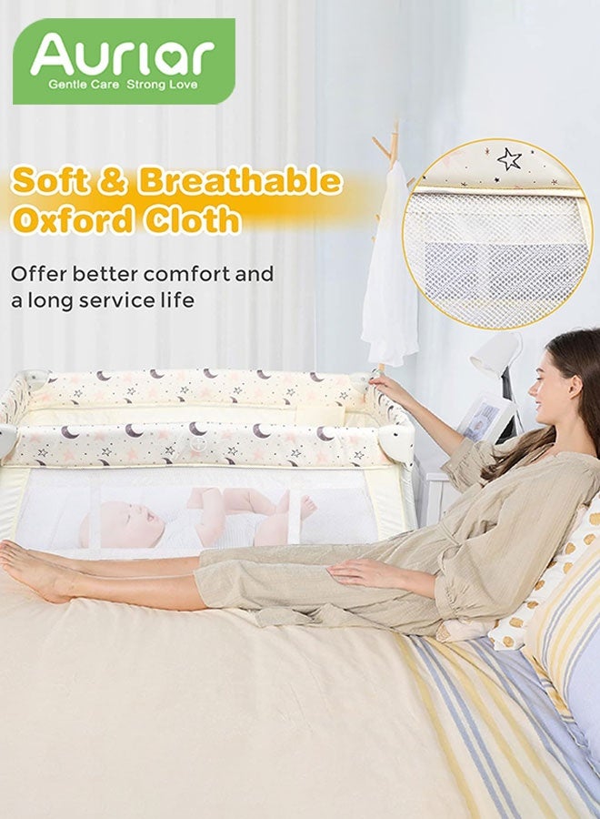 Aurlar 2-in-1 Foldable Baby Crib & Portable Playard – Travel Bed with Mattress, 360° Wheels, Breathable Mesh, Easy Setup for Newborns to 6 Years - Image 5