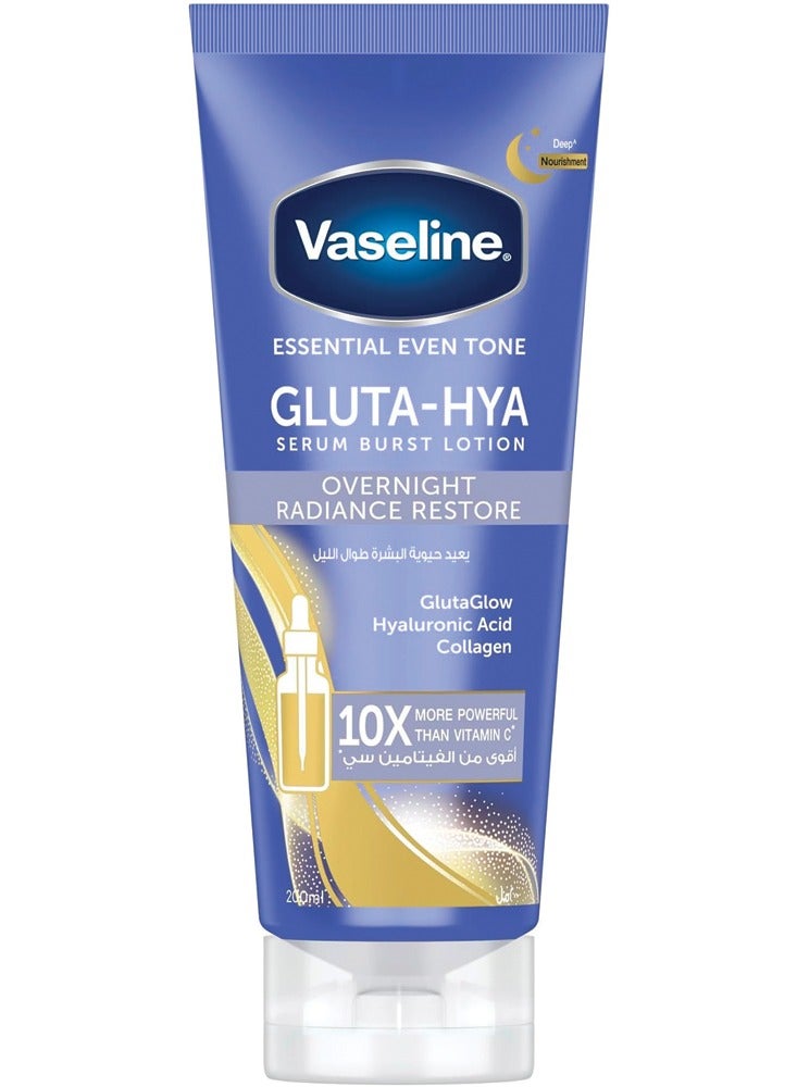 Vaseline Gluta-Hya Serum Burst Lotion, Overnight Radiance Restore 180ml