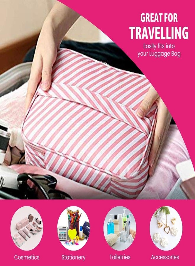 Sakuya Makeup Pouch - Travel Bag Organizer | Toiletry Bag for Men & Women | Portable Makeup Kit Storage Box (Pink) - Image 5