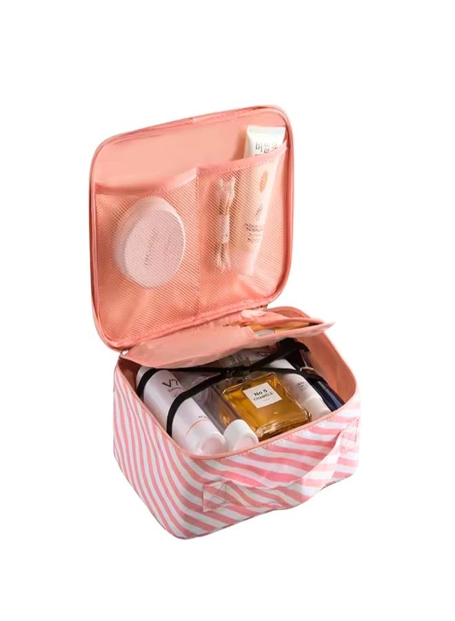 Sakuya Makeup Pouch - Travel Bag Organizer | Toiletry Bag for Men & Women | Portable Makeup Kit Storage Box (Pink) - Image 3