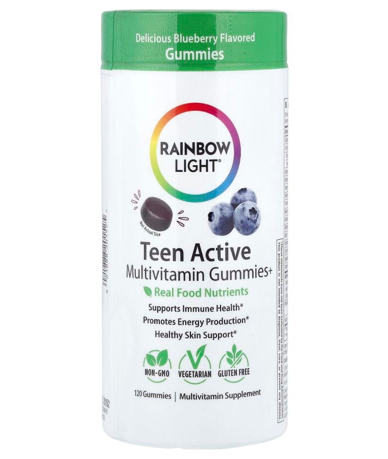 Rainbow Light Teen Active Multivitamin Gummies+ Delicious Blueberry 120 Gummies