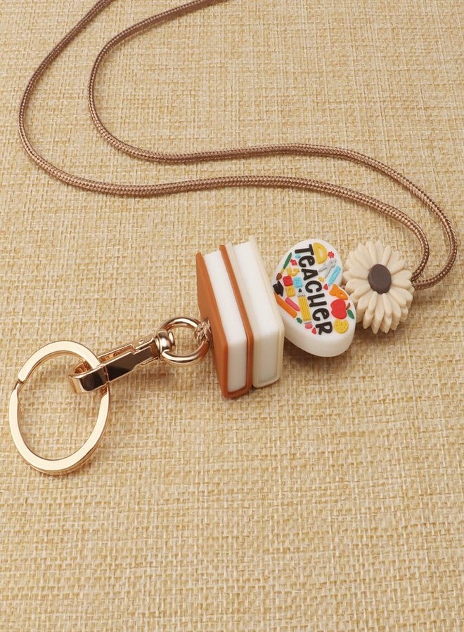 UGELOKI Teacher Lanyard for ID Badge Holder and Keys, Super Cute Silicone Beaded Lanyard for Women, Safety, Affordable Teacher Gift - Image 5
