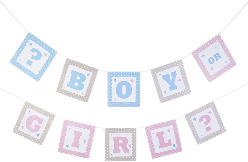 KAYL BABY SHOWER Flags Gender Reveal Banner