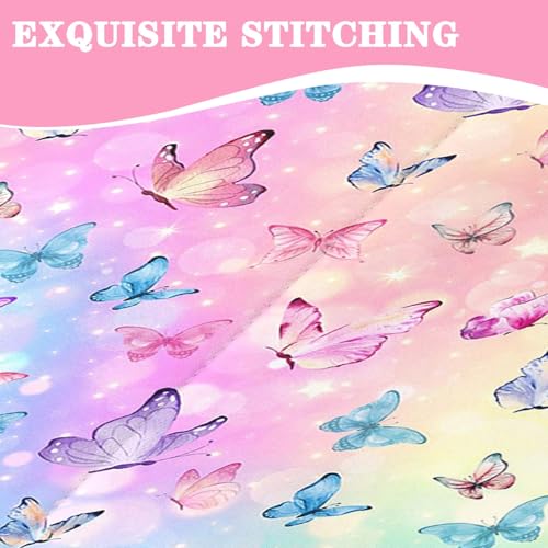 Nesker Twin Zipper Bedding, Butterfly Zipper Bedding Sets for Girls, 3pcs All in on one, Rainbow Butterflies Kids Comforter Set with Fitted Sheet and 2 Pillowcases - Image 5