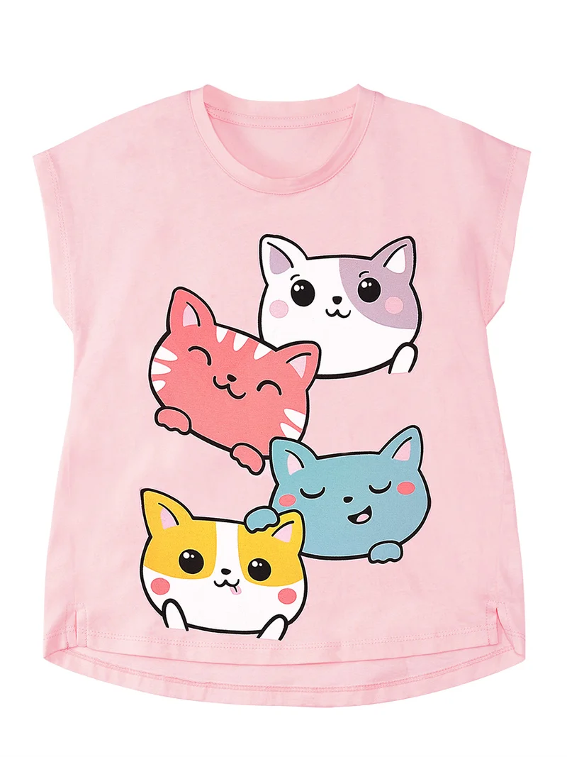 Denokids Cat Friends Girl T-shirt&Leggings Set
