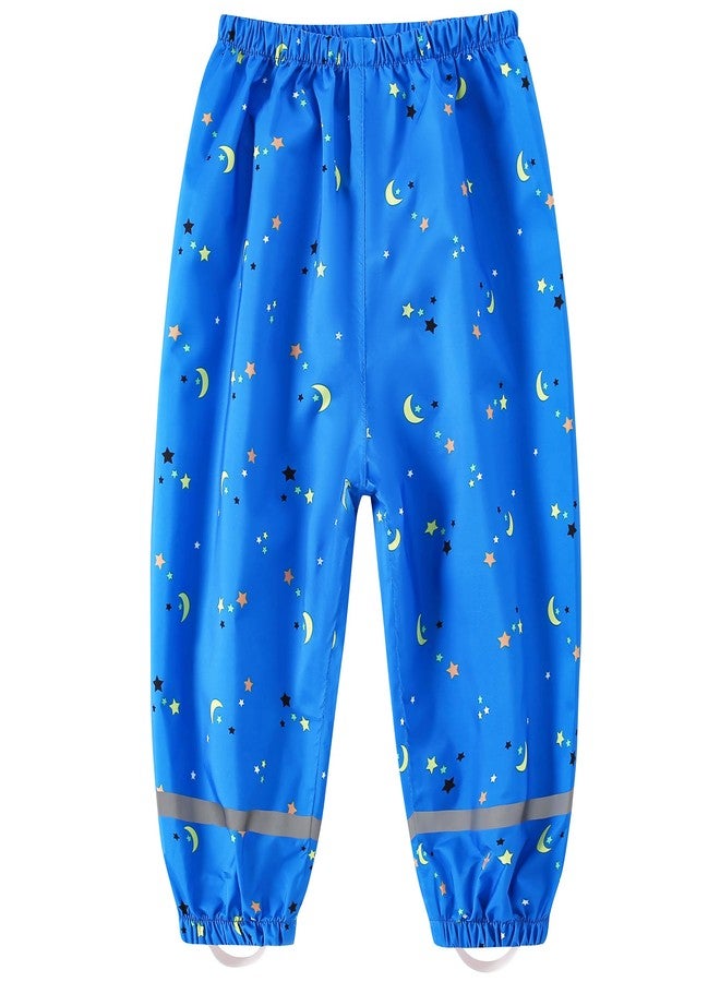 Fewlby Kids Rain Pants Toddler Waterproof Trousers Lightweight for Boys Girls Blue - Image 1