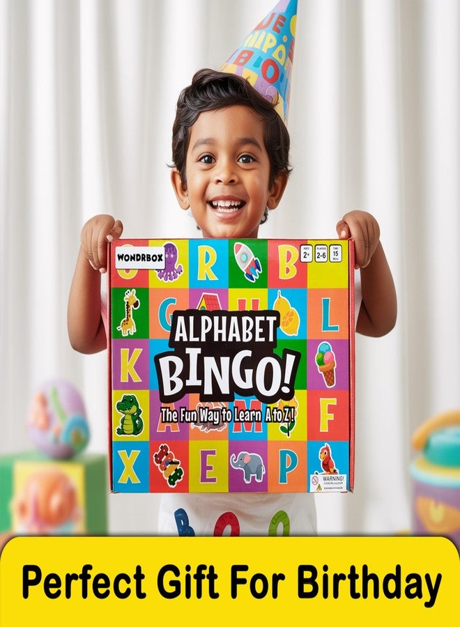 WONDRBOX Alphabet Bingo Board Game for Kids | Learn ABC Letters & Early Reading | Preschool & Kindergarten Learning Toy Age 2-5 | Birthday & Return Gift for Boys & Girls - Image 5