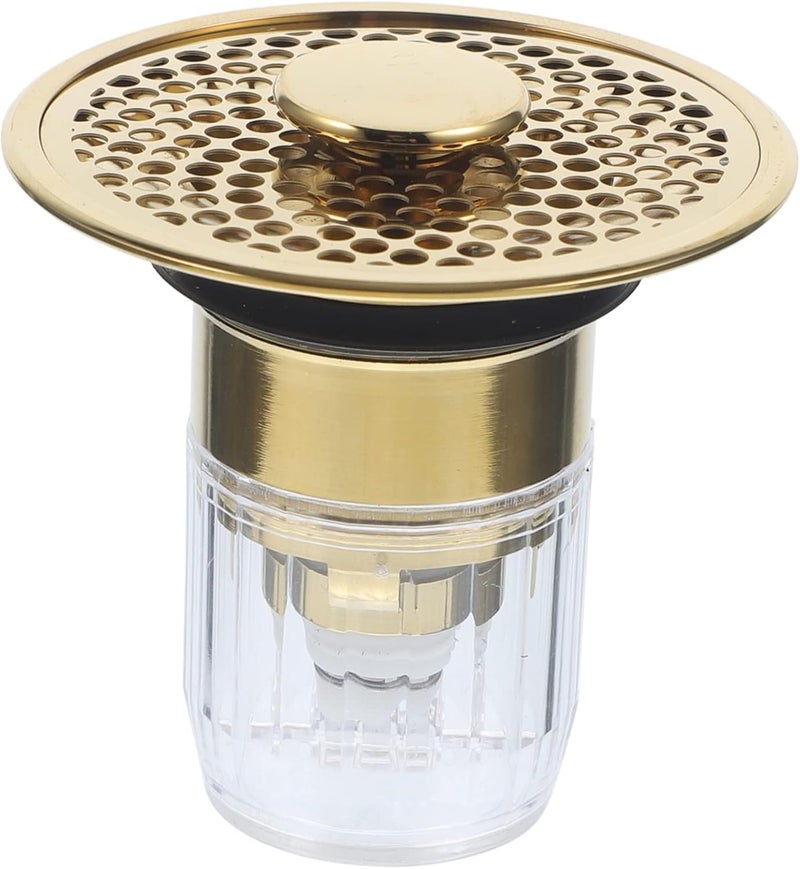 Brass Press Sink Drain Stopper 304 Anti-Clog Filter Universal Bathroom Drain Plug for Bathtub and Sink Easy Install Bathroom Accessories - Image 1