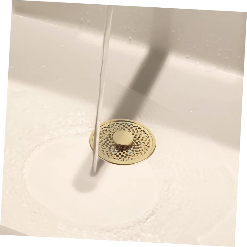 Brass Press Sink Drain Stopper 304 Anti-Clog Filter Universal Bathroom Drain Plug for Bathtub and Sink Easy Install Bathroom Accessories - Image 2