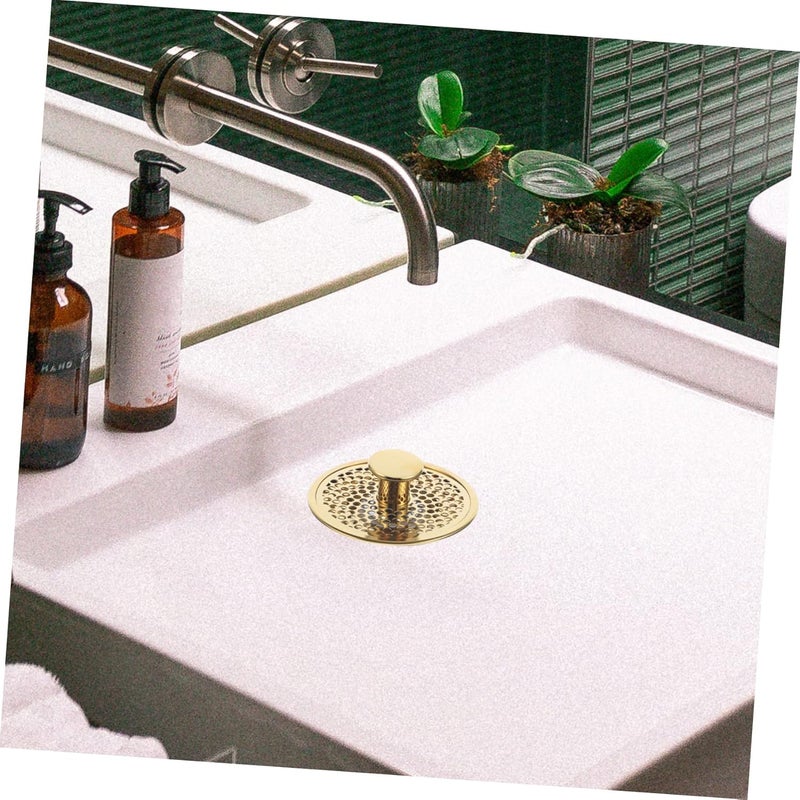 Brass Press Sink Drain Stopper 304 Anti-Clog Filter Universal Bathroom Drain Plug for Bathtub and Sink Easy Install Bathroom Accessories - Image 5