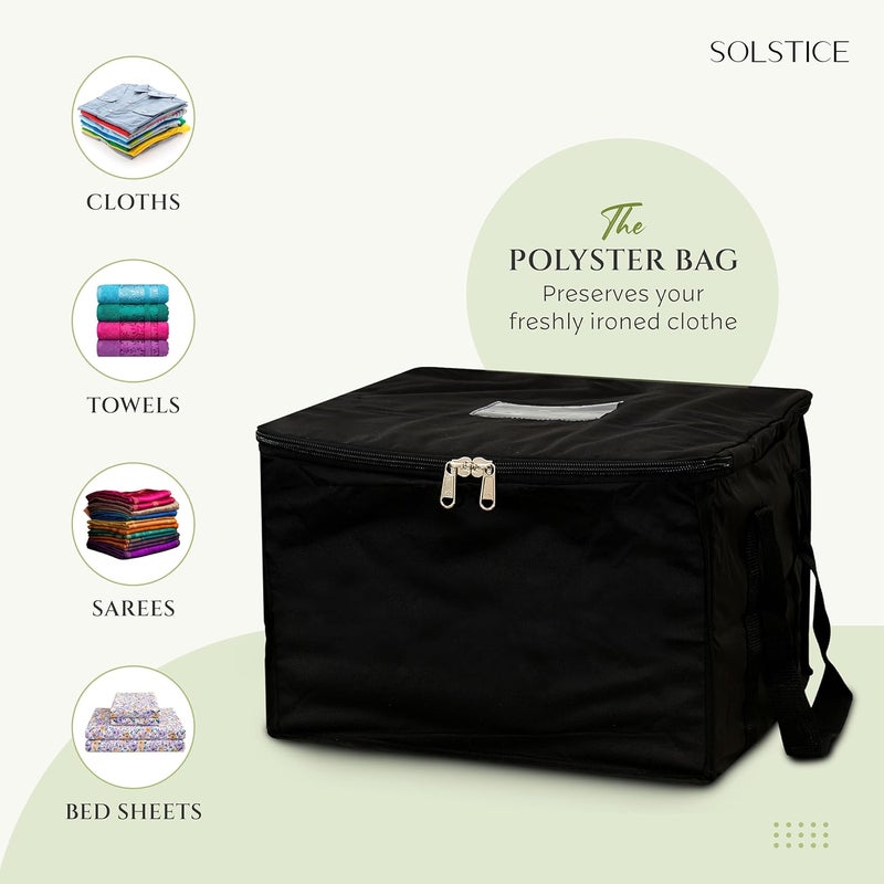 SOLSTICE Big size Polyster Storage bags for clothes sarees comforter Pack of 2 95 L - Image 4