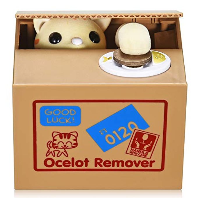 HmiL-U Cat Stealing Money Bank, Piggy Bank for Kids, Coin Bank for Money Saving, Automatic Stealing Money with English Speaking, Creative Gift (Lucky Cat) - Image 4