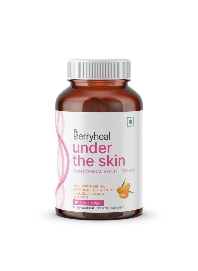 Berryheal Under The Skin | Sea Buckthorn Oil, L-Glutathione, Hyaluronic Acid & Vitamin C | Vegan | 30 Capsules | Starter Pack- 30 Day Regimen | Collagen Booster | Skin Hydration & Anti-Wrinkles - Image 1