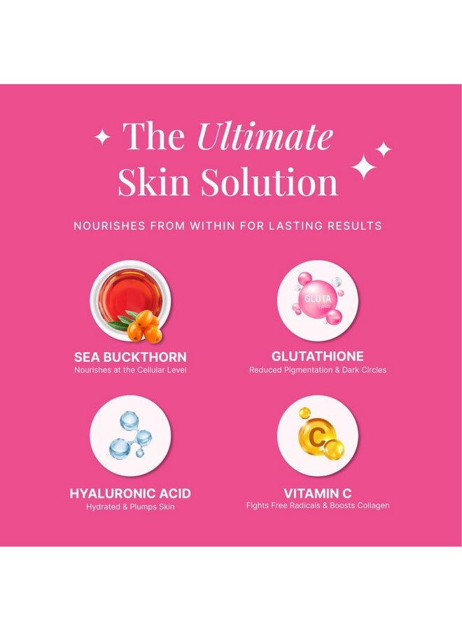 Berryheal Under The Skin | Sea Buckthorn Oil, L-Glutathione, Hyaluronic Acid & Vitamin C | Vegan | 30 Capsules | Starter Pack- 30 Day Regimen | Collagen Booster | Skin Hydration & Anti-Wrinkles - Image 2